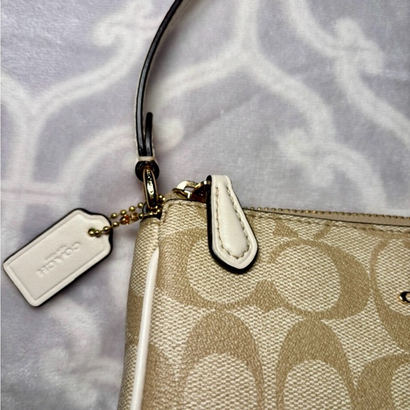 Coach Nolita Mini Purse Tan and White - Picture 3 of 10